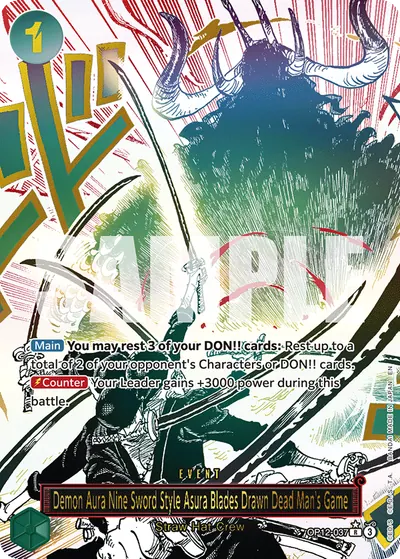 Demon Aura Nine Sword Style Asura Blades Drawn Dead Man's Game OP12-037_p1